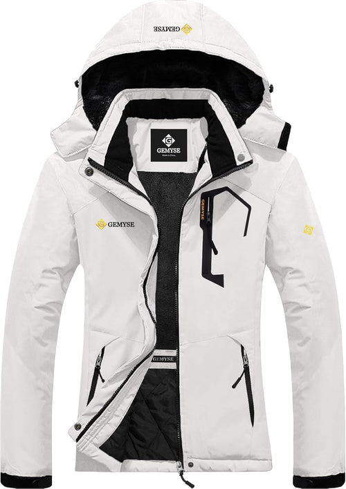 Women'S Ski Snow Jacket Warm Winter Waterproof Coat Snowboard Rain Jacket Hooded Windproof Windbreaker