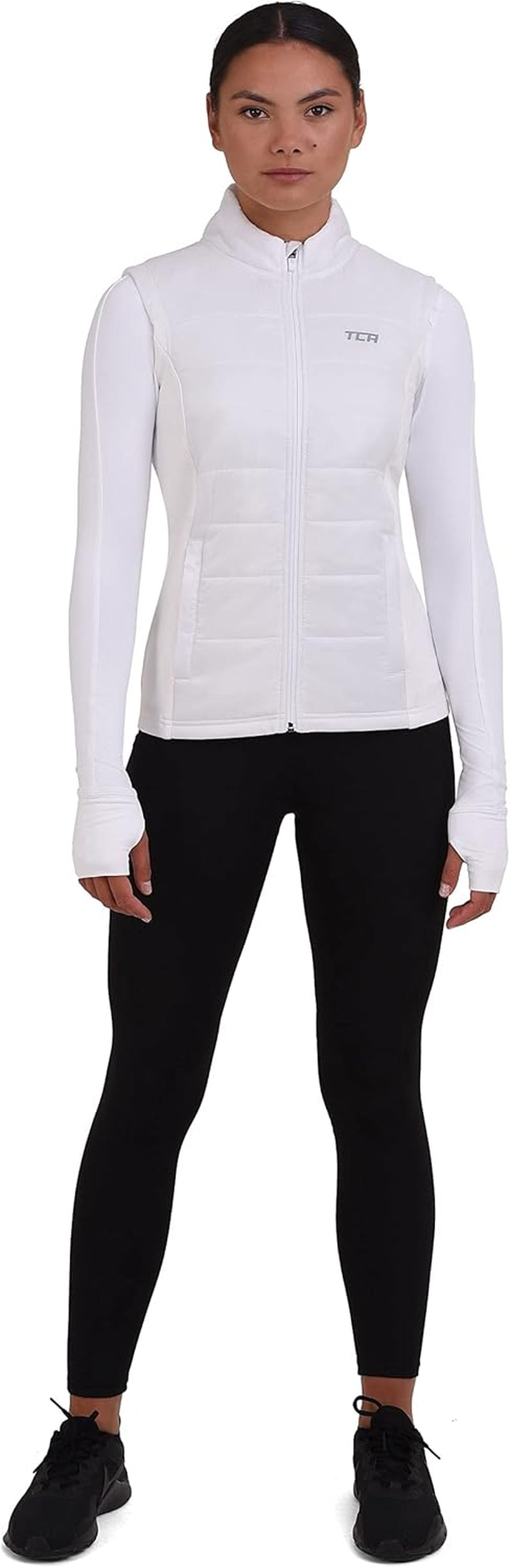 Women'S Excel Runner Walking Hiking Lightweight Thermal Padded Vest with Zip Pockets - Women, Medium, White