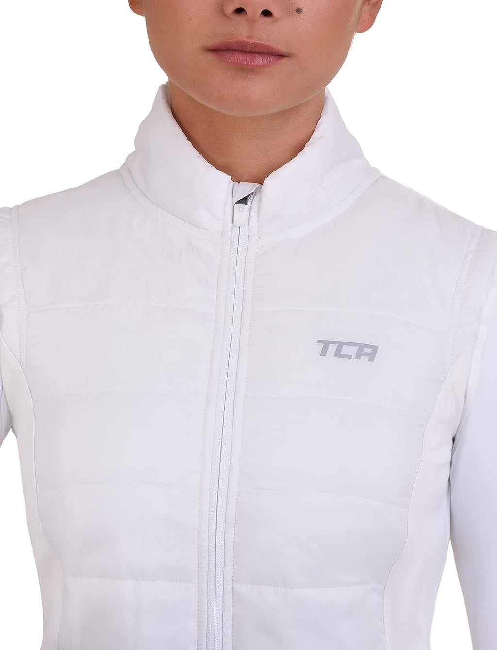 Women'S Excel Runner Walking Hiking Lightweight Thermal Padded Vest with Zip Pockets - Women, Medium, White