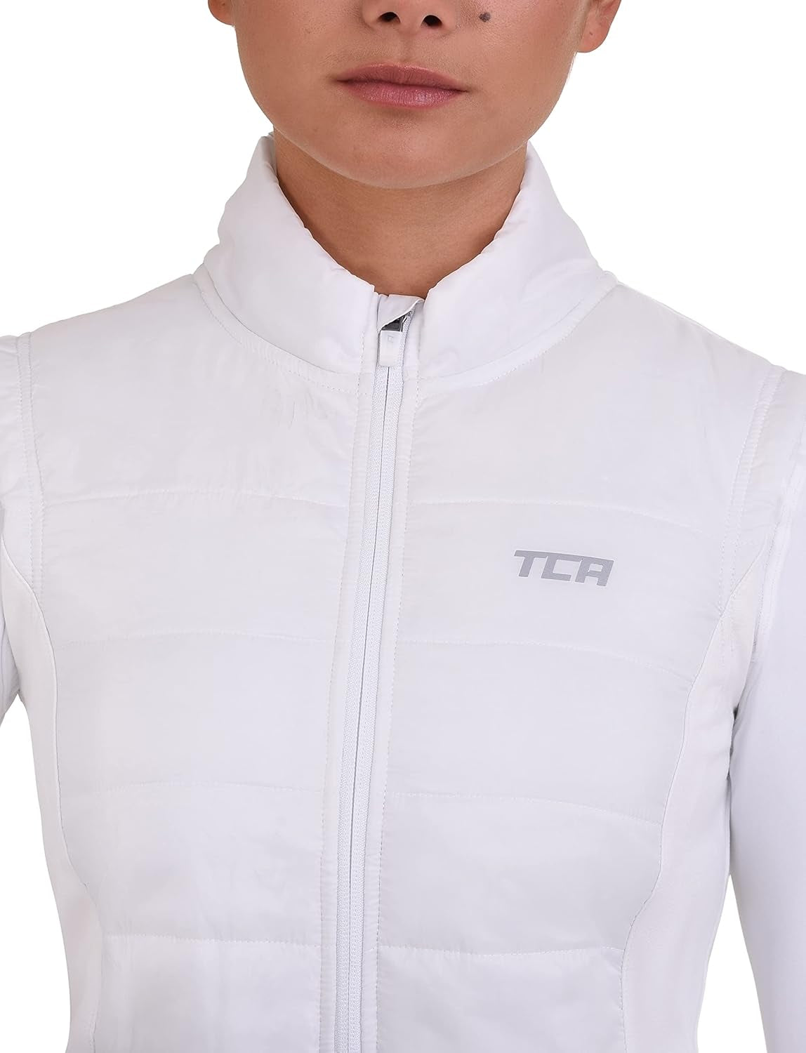 Women'S Excel Runner Walking Hiking Lightweight Thermal Padded Vest with Zip Pockets - Women, Medium, White