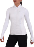 Women'S Excel Runner Walking Hiking Lightweight Thermal Padded Vest with Zip Pockets - Women, Medium, White